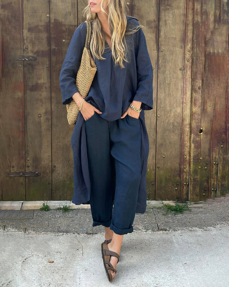 Ivy | Women's co-ord set with loose-fitting top and straight trousers