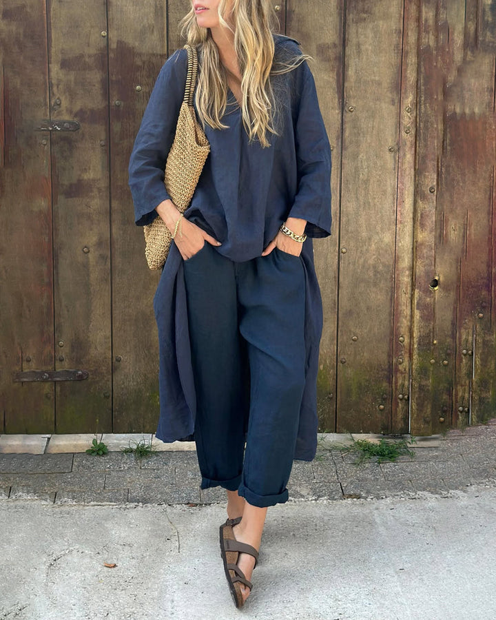 Ivy | Women's co-ord set with loose-fitting top and straight trousers