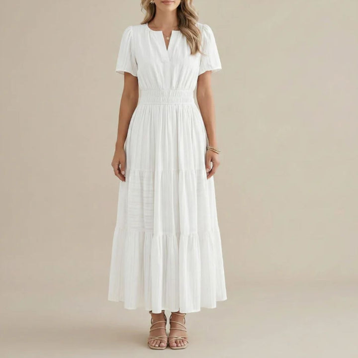 Elara | Boho A-Line Maxi Dress with V-Neck & Flowing Fit