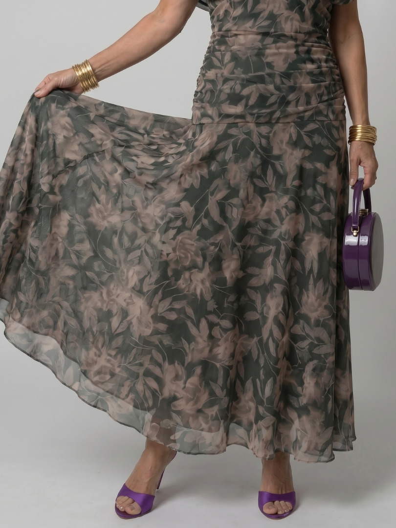 Denise | Robe midi fluide à épaules dénudées