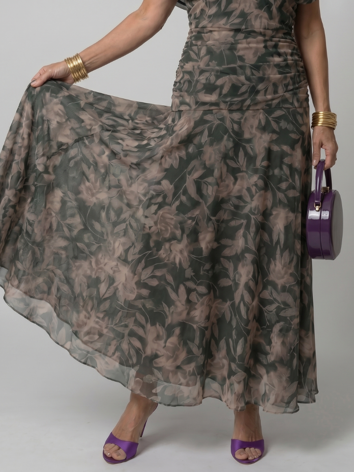 Annie | Robe Midi Décontractée à Épaule Dénudée