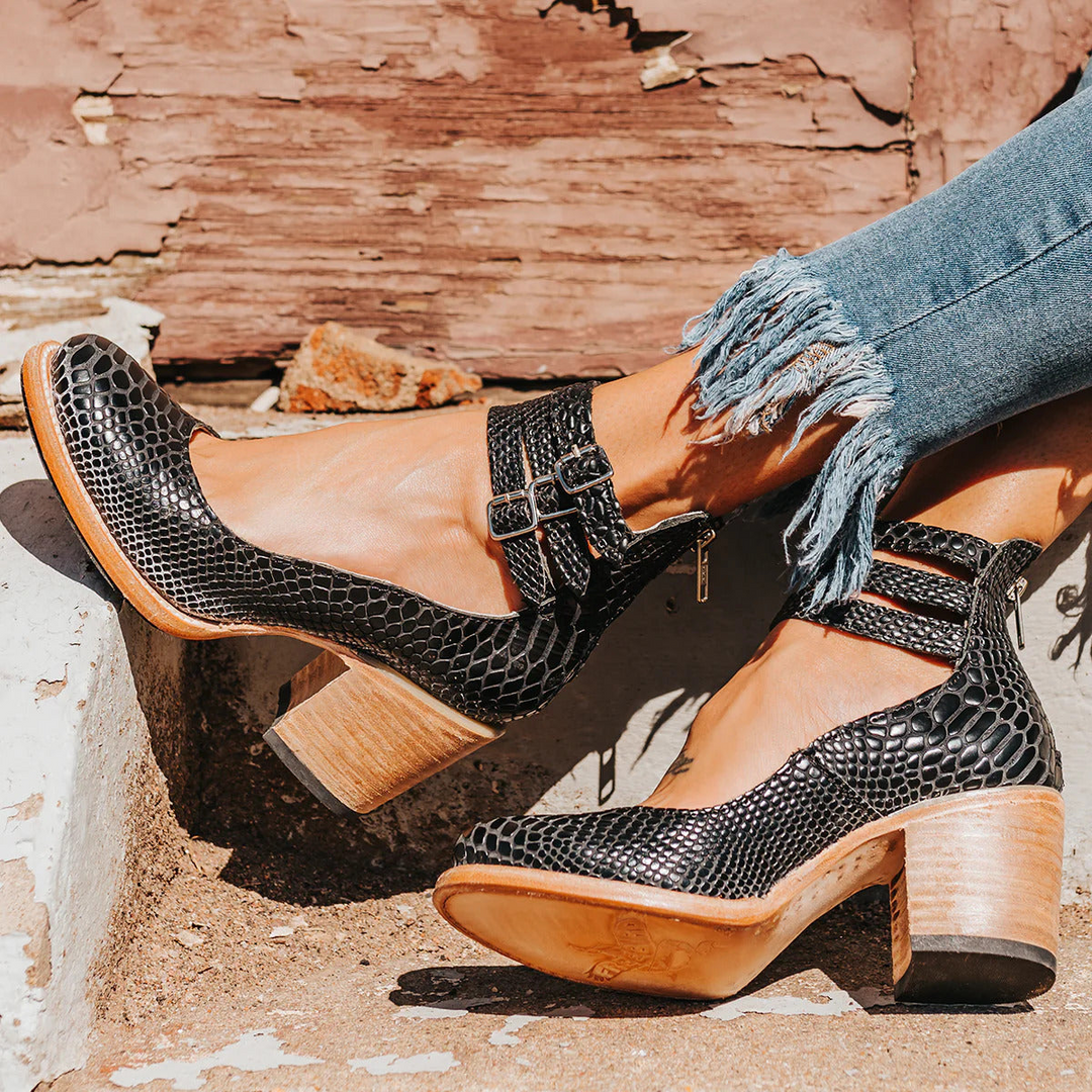 Pauline | Sandales à talon triple boucle
