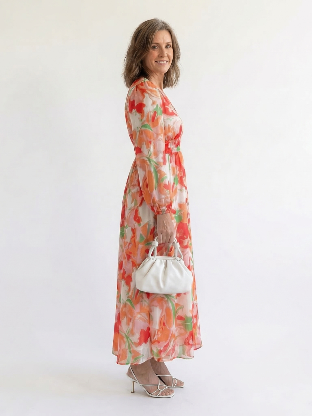 Susana | Vestido Maxi Floral de Manga Larga