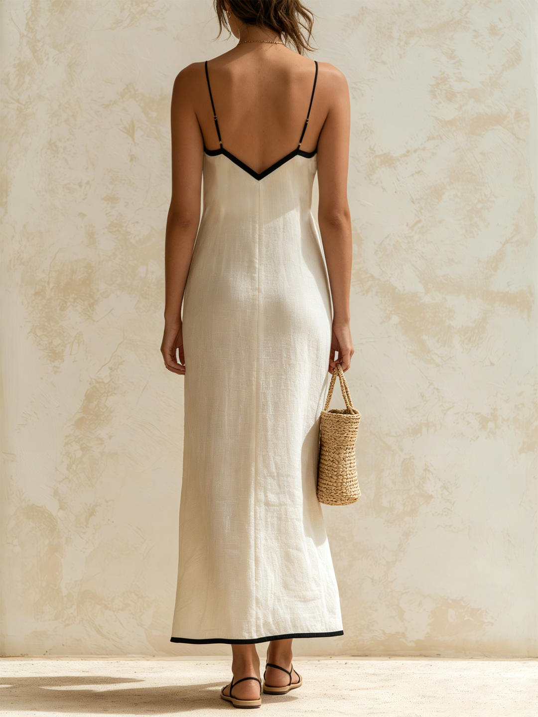Inès | Robe maxi à bordures contrastées