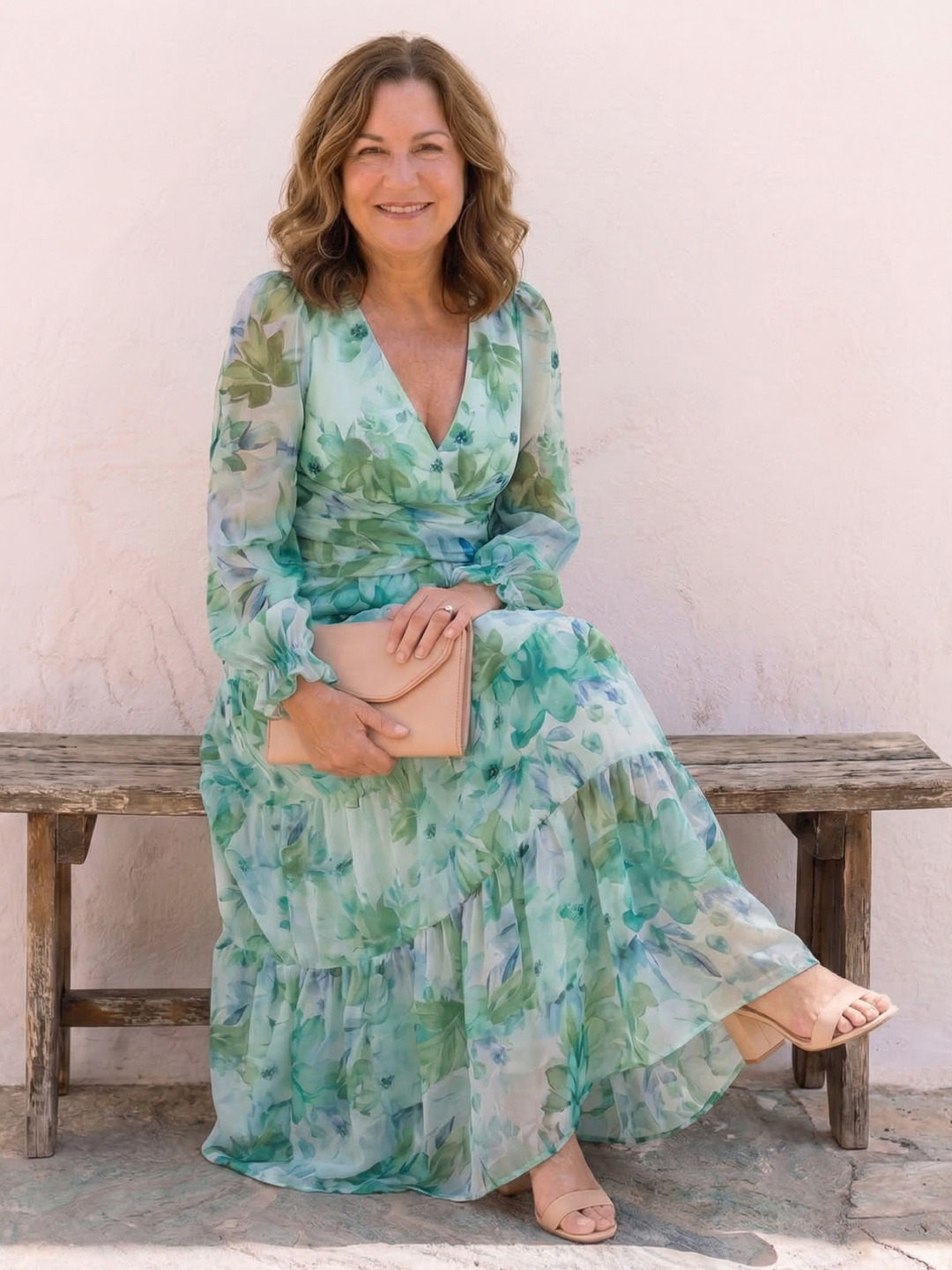 Susana | Vestido Maxi Floral de Manga Larga