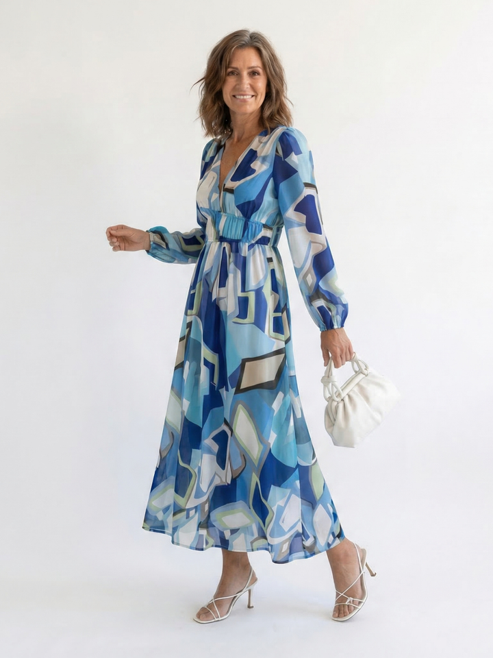 Susana | Vestido Maxi Floral de Manga Larga