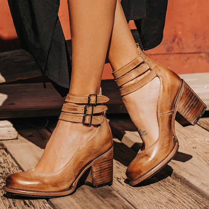 Georgette | Sandales à talon triple boucle