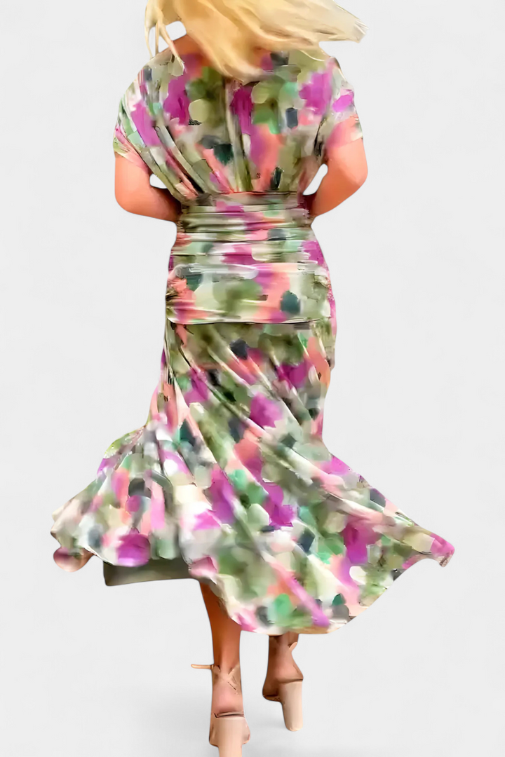 Martina | Vestido Largo Floral con Escote en V