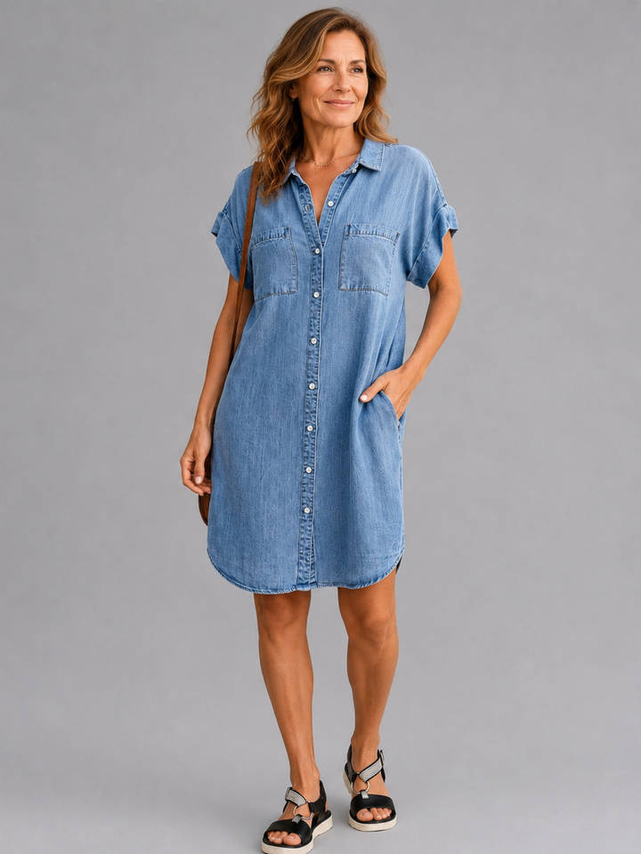 Sylviane | Robe chemise boutonnée