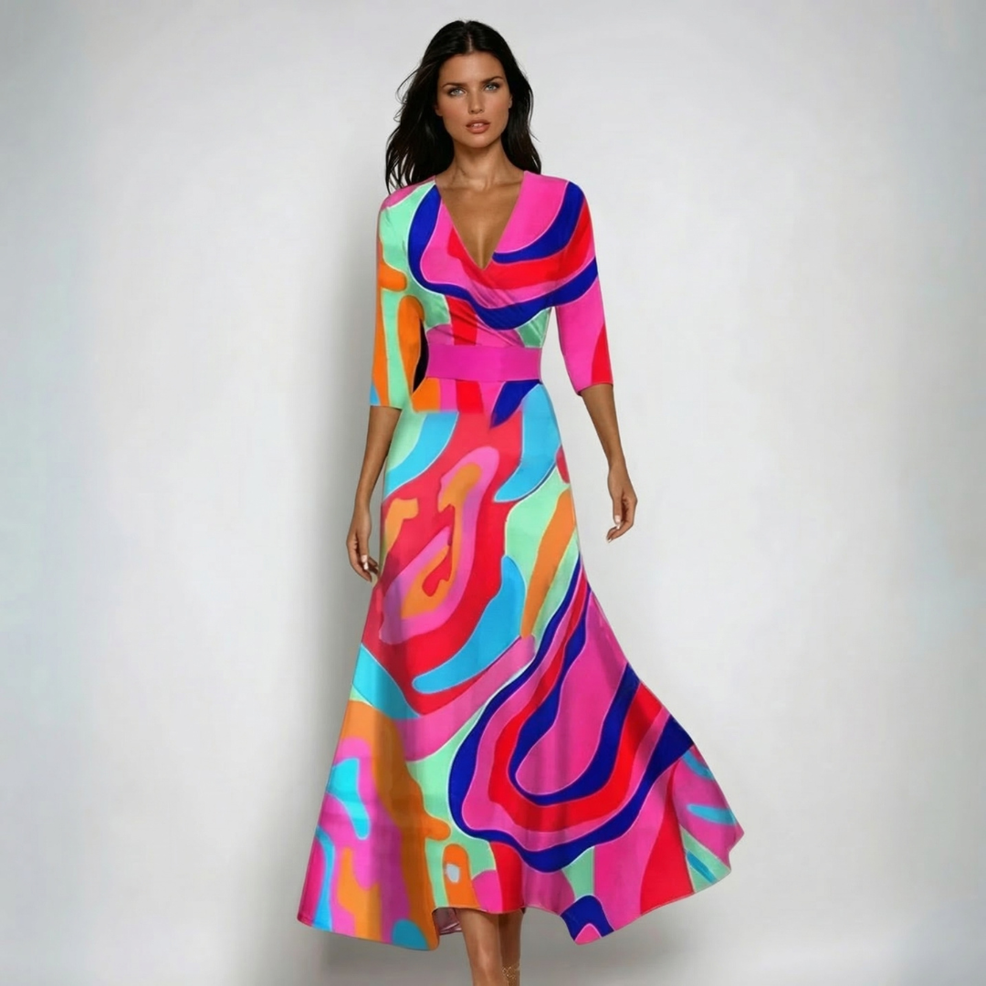 Rosa | Vestido Maxi Boho con Escote en V