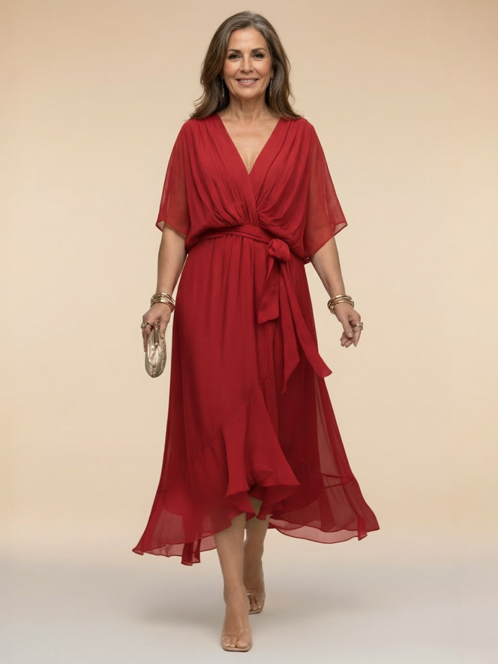 Sandra | Vestido de Chiffon con Escote en V