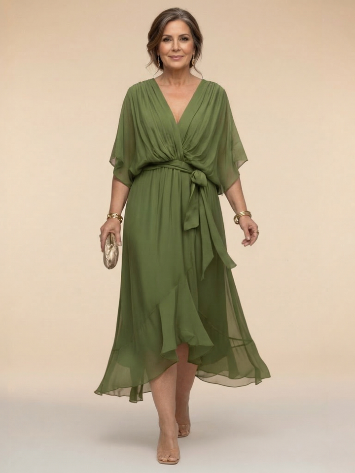 Sandra | Vestido de Chiffon con Escote en V
