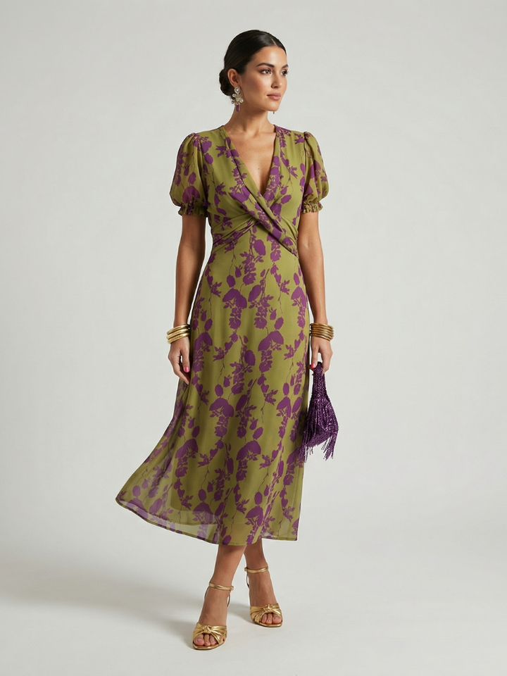 Valérie | Robe Midi Florale Décontractée