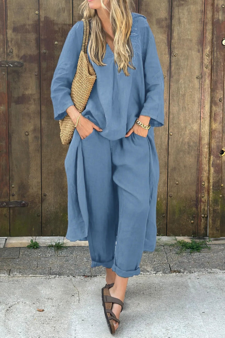 Ivy | Women's co-ord set with loose-fitting top and straight trousers