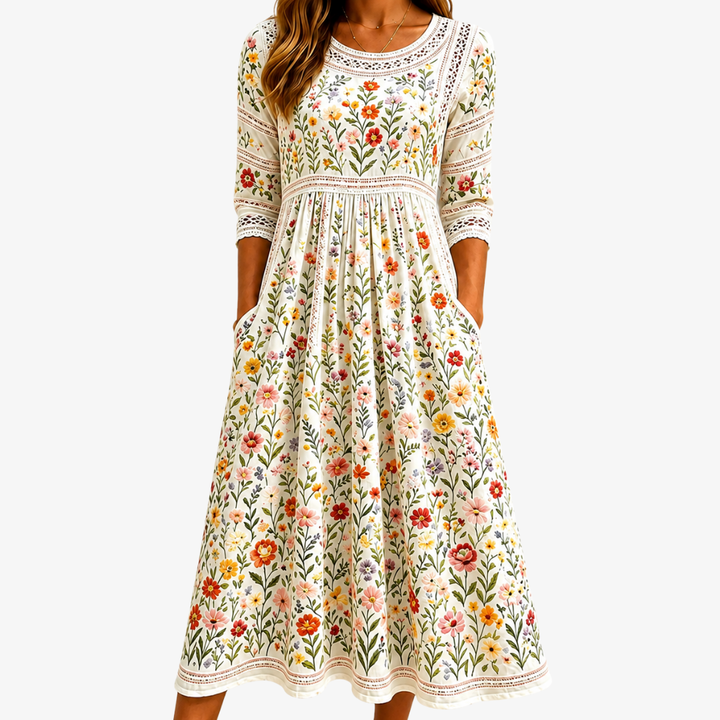 Irène | Robe midi florale