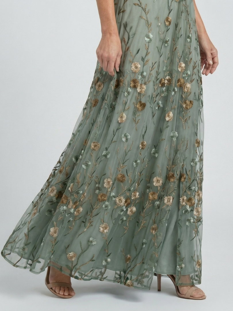 Céline | Robe maxi fleurie à encolure halter