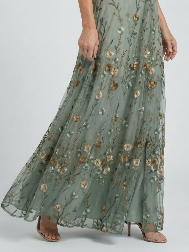 Céline | Robe maxi fleurie à encolure halter