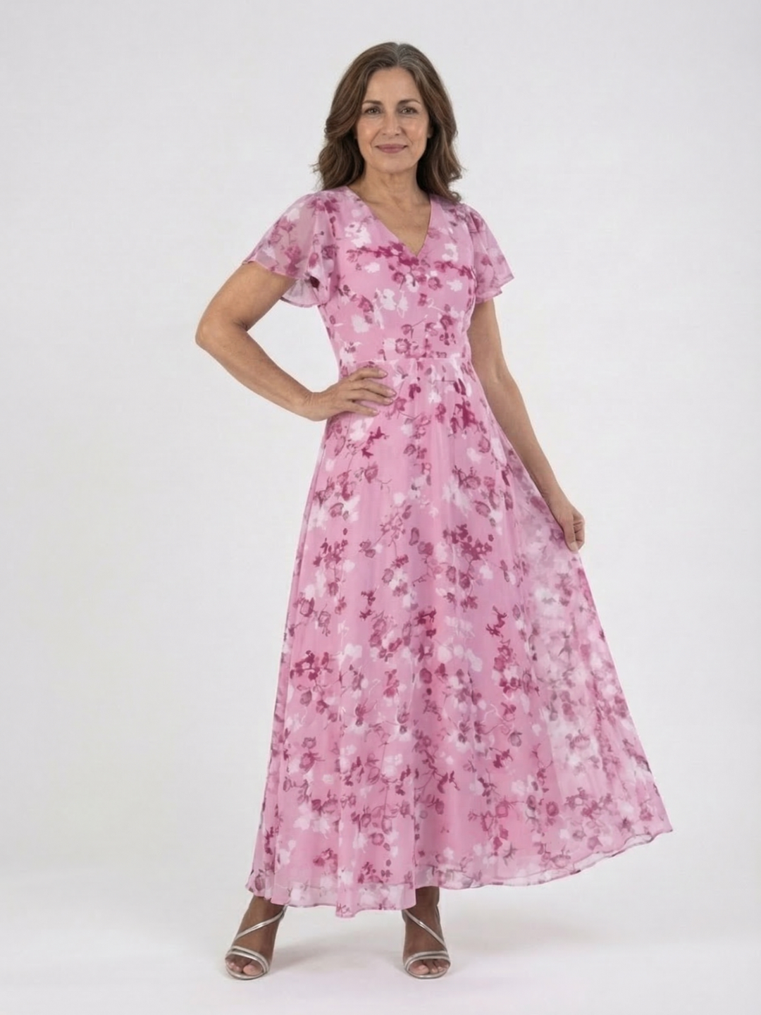Nuria | Vestido Maxi de Chifón Floral