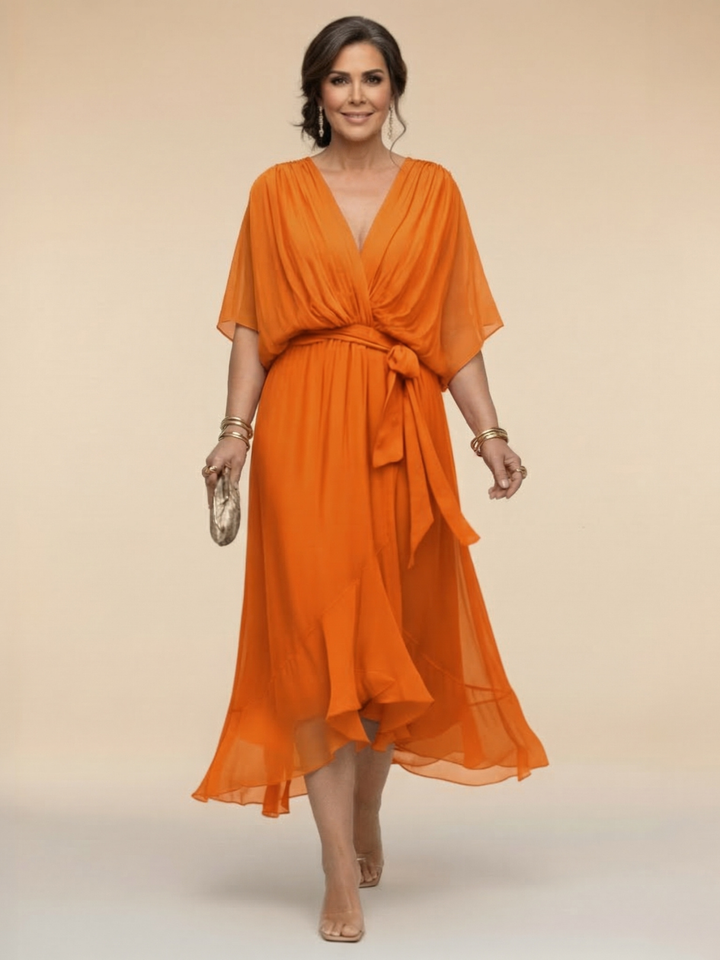 Sandra | Vestido de Chiffon con Escote en V