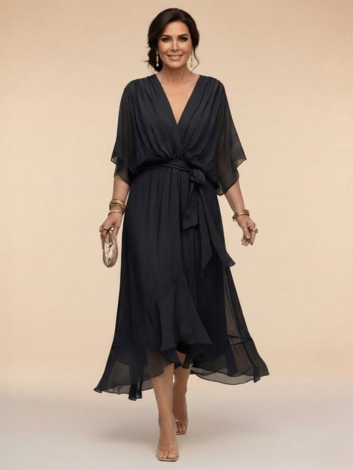 Sandra | Vestido de Chiffon con Escote en V