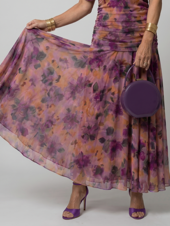 Denise | Robe midi fluide à épaules dénudées