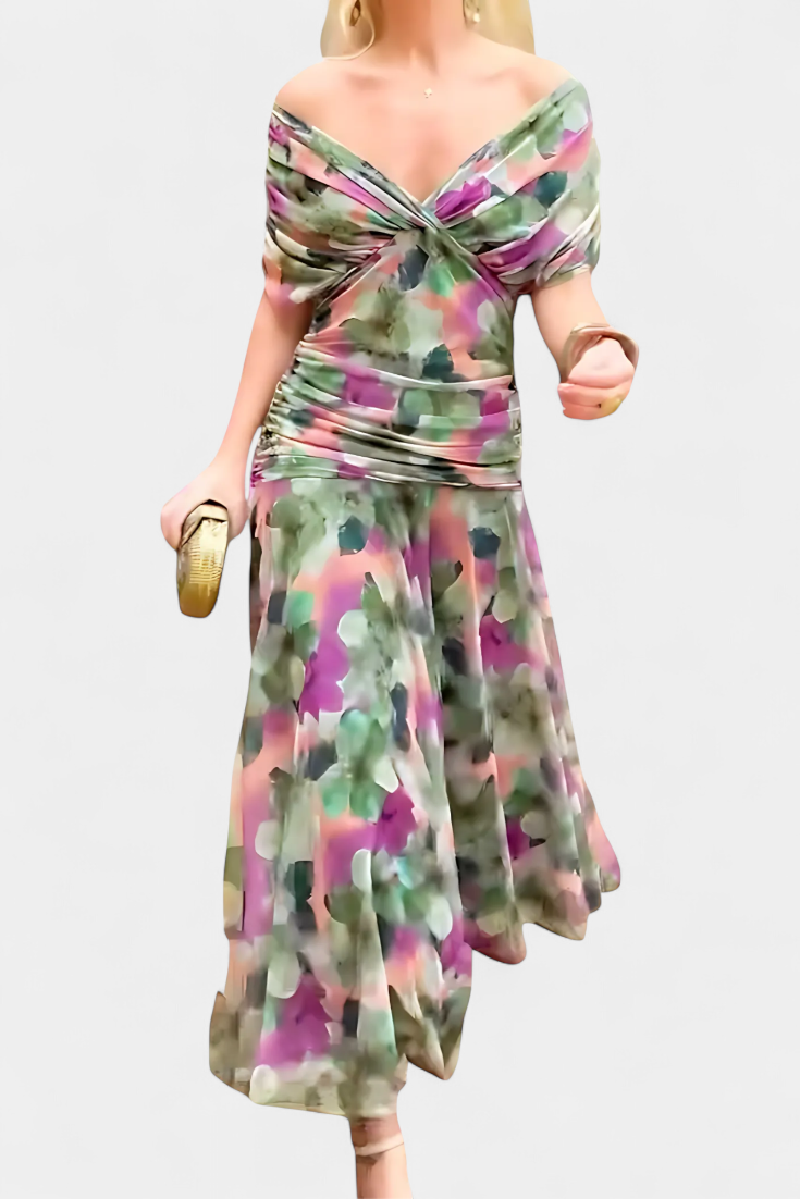 Martina | Vestido Largo Floral con Escote en V