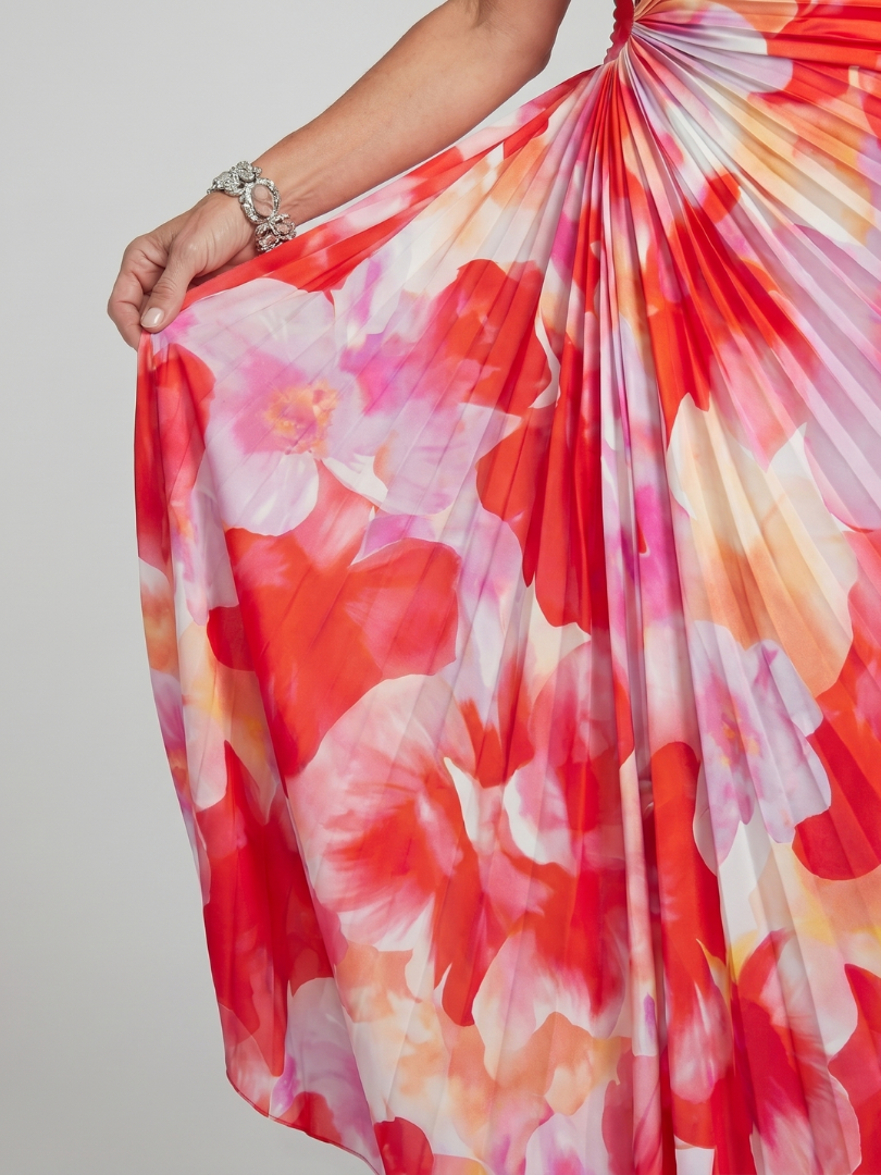 Thérèse | Robe midi plissée à une épaule