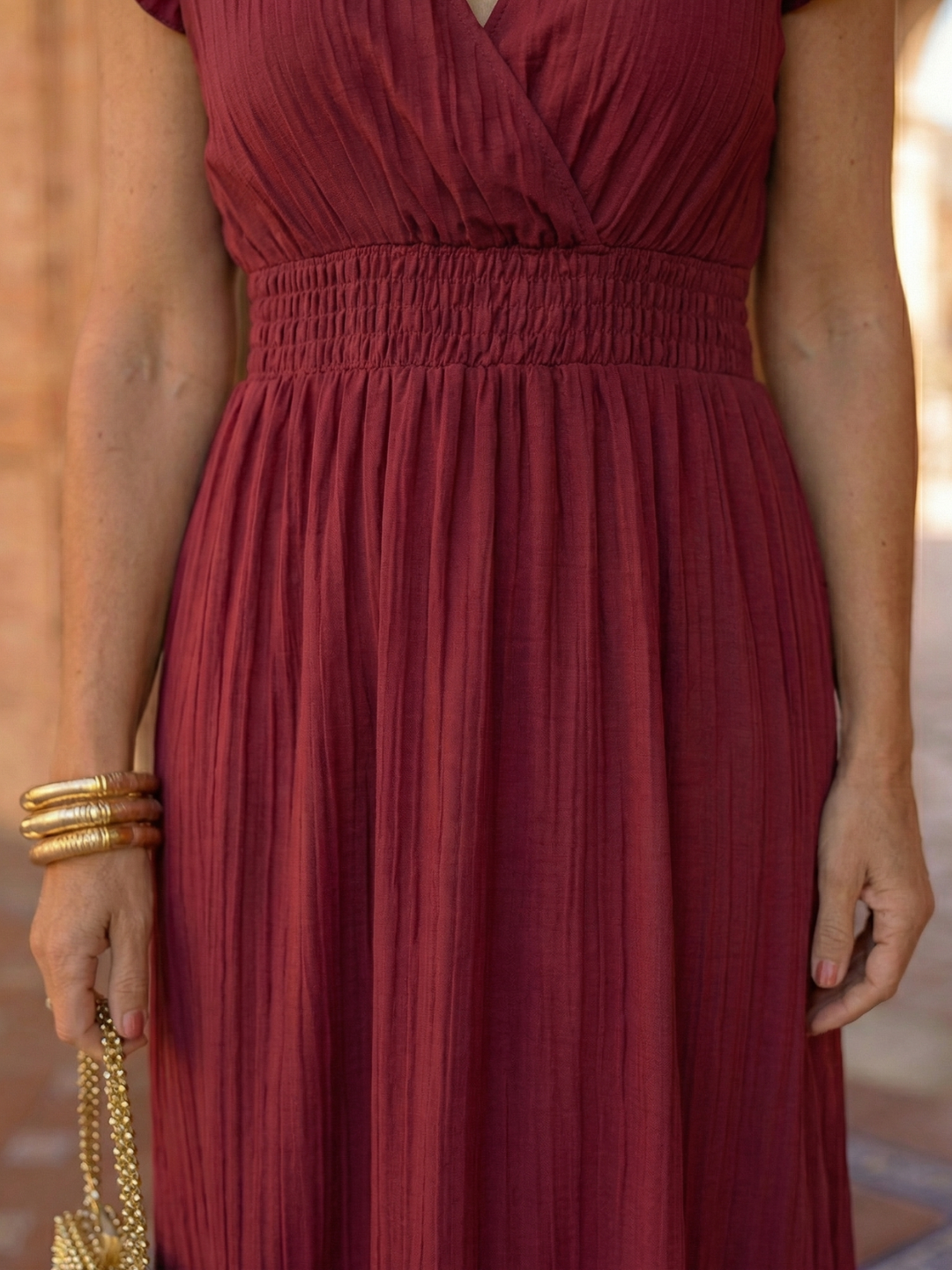 Maria | Vestido Maxi Cruzado con Manga Volante