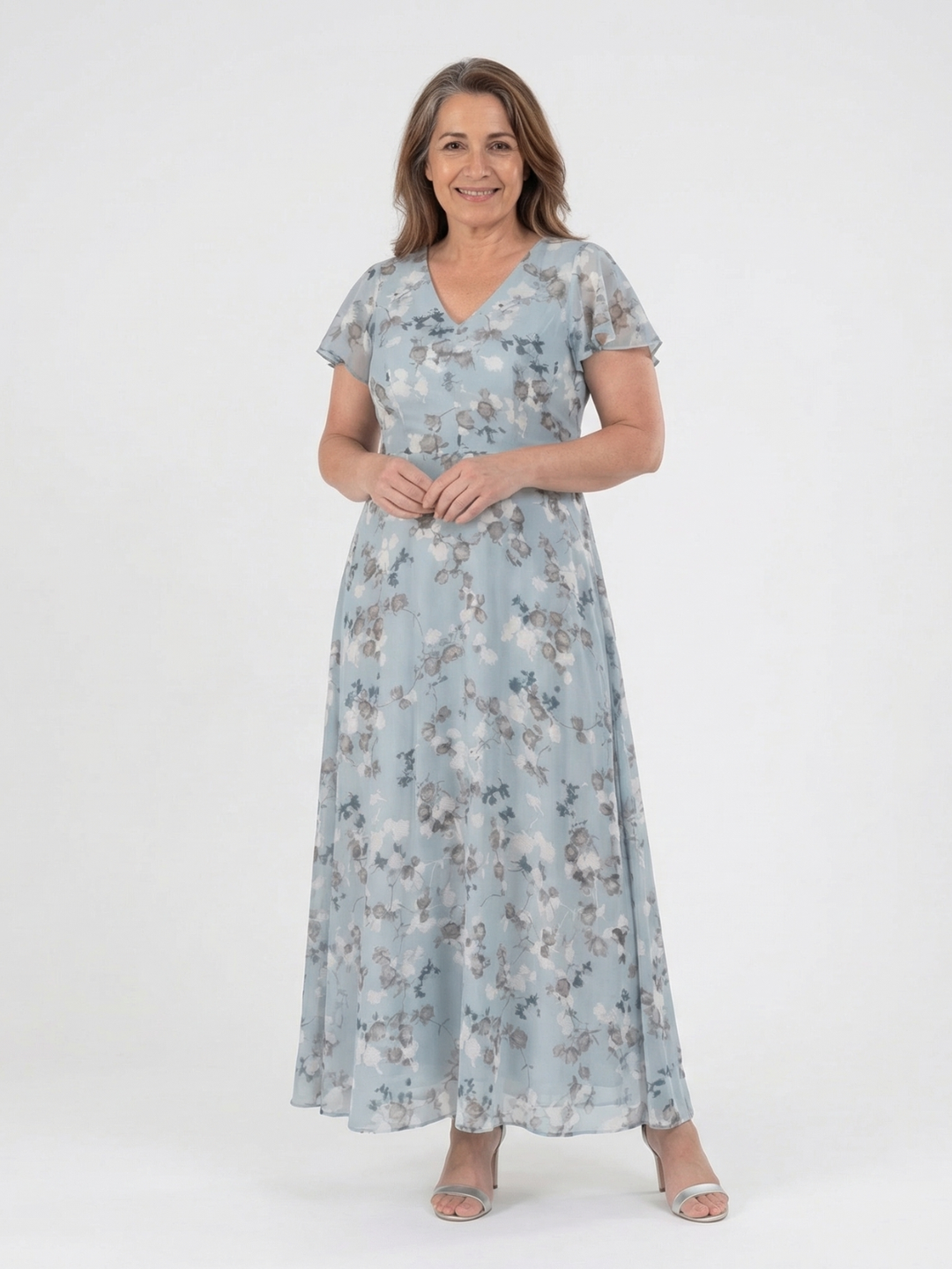 Nuria | Vestido Maxi de Chifón Floral