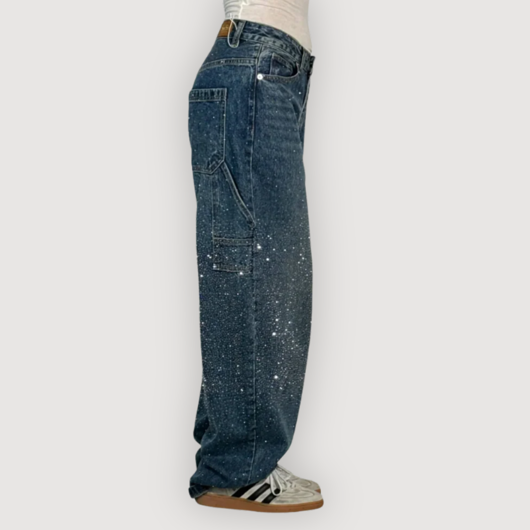 MICHELLE – SPARKLE CARGO JEANS