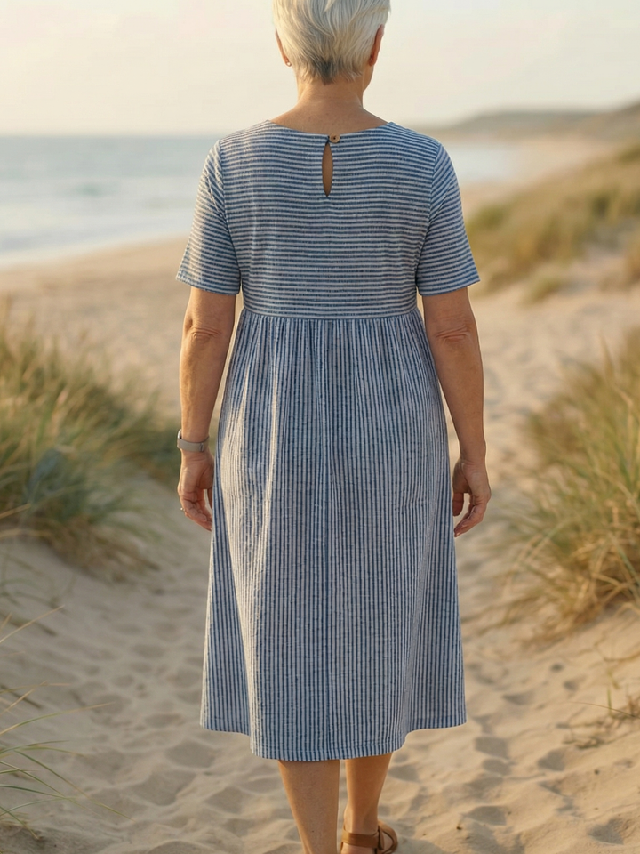 Brienne | Striped Midi Dress Effortless Comfort