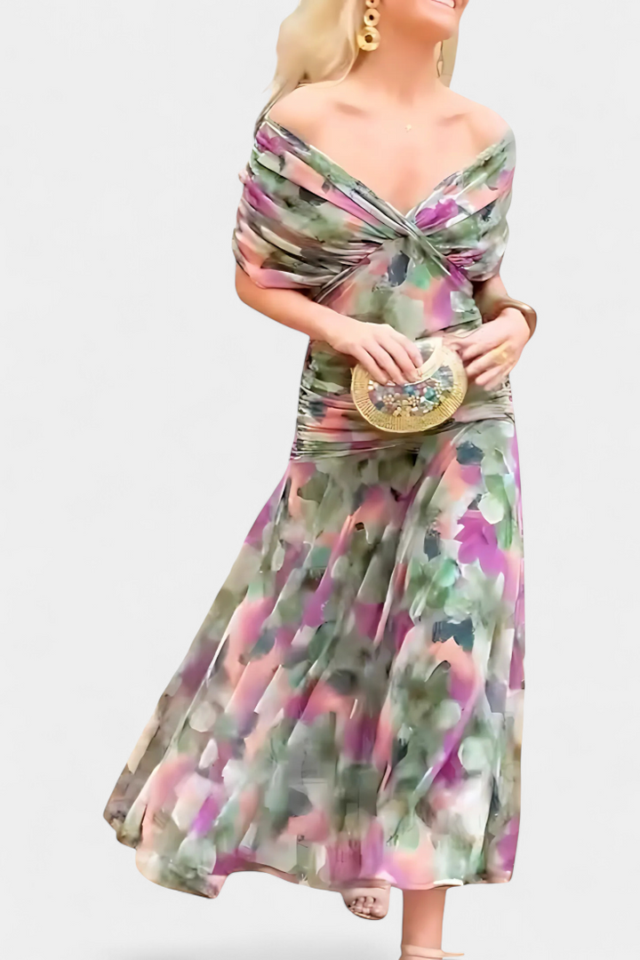 Martina | Vestido Largo Floral con Escote en V