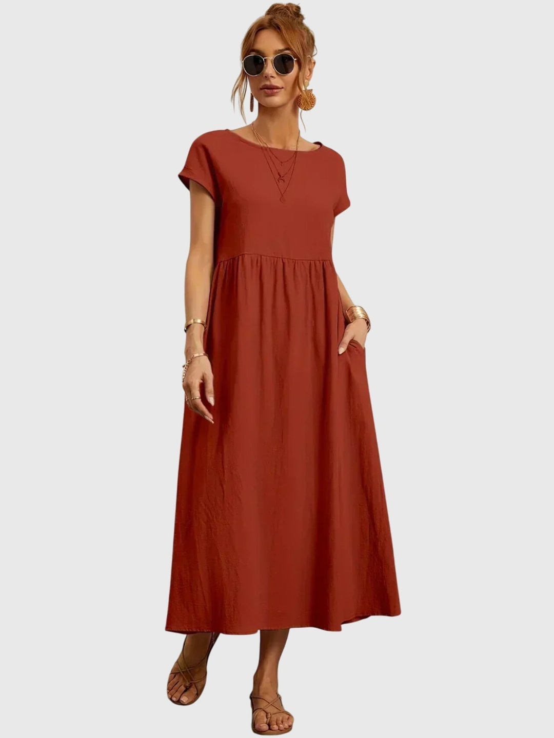 Viviane | Robe maxi légère avec poches