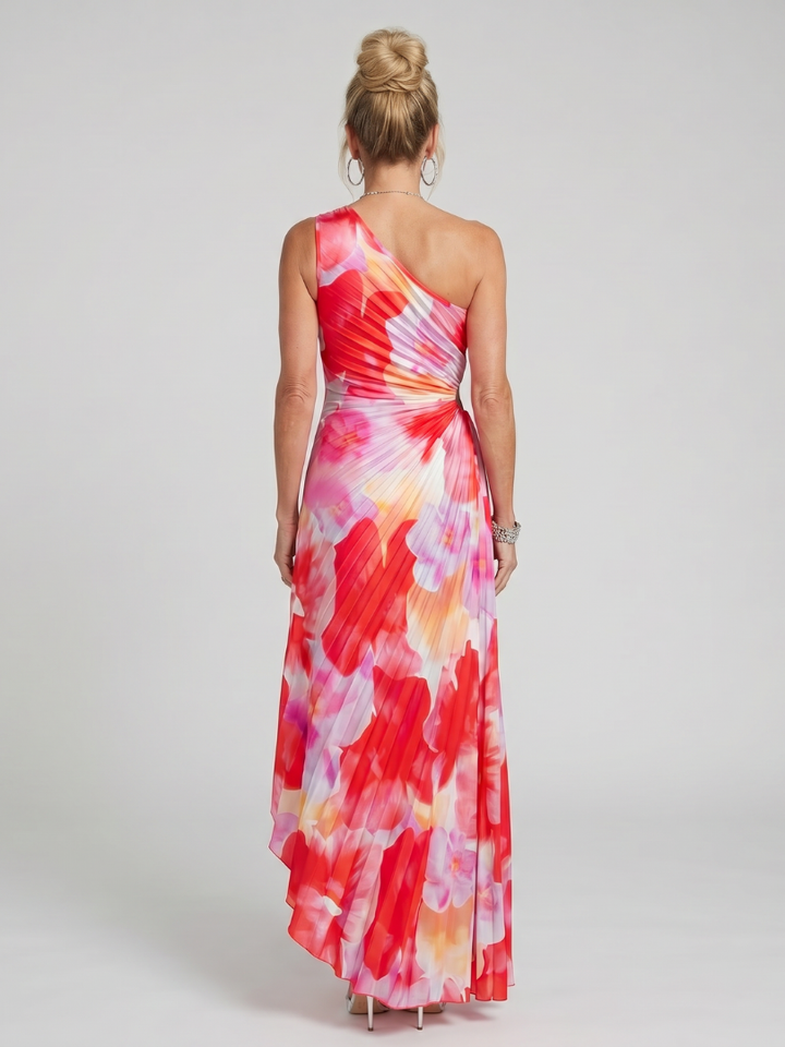 Thérèse | Robe midi plissée à une épaule