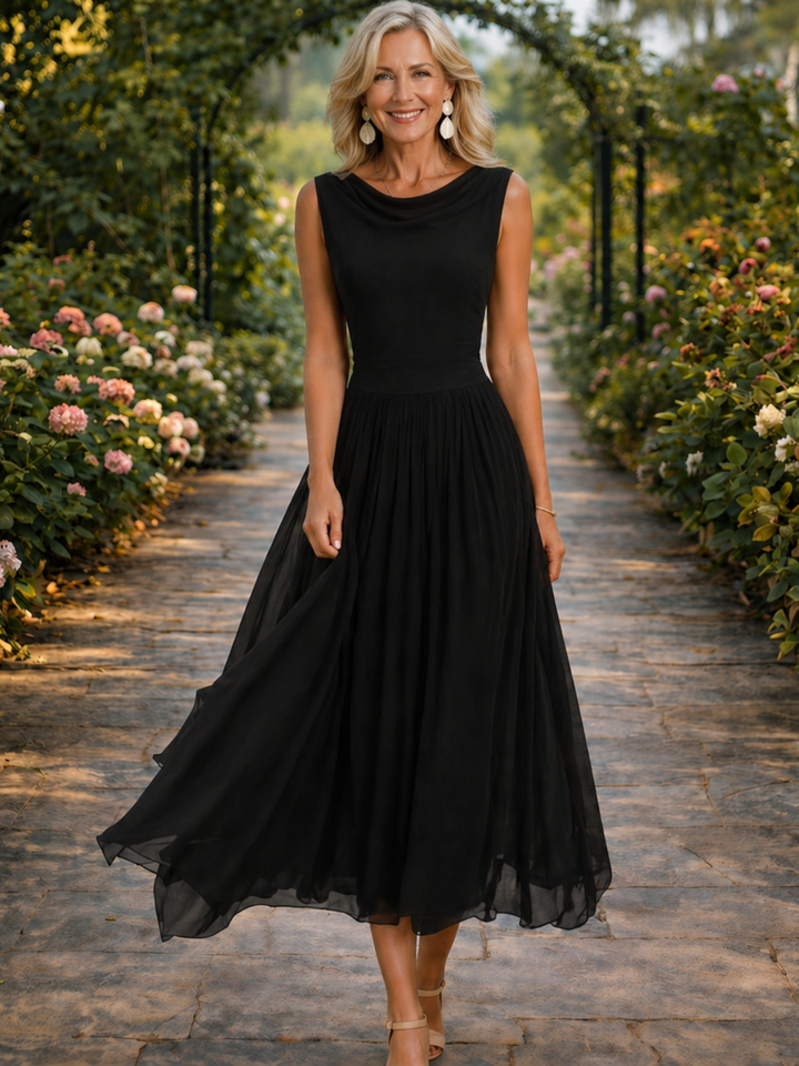 Vivienne | Women Draped Pleated Guest Midi Dress