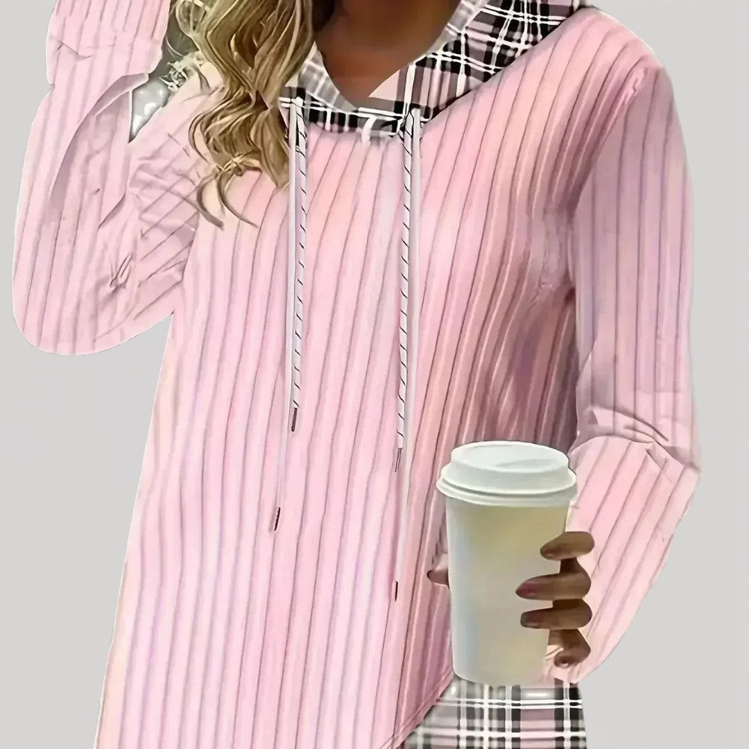ELODIE – RELAXED CHECK HOODIE BILAL BILAL