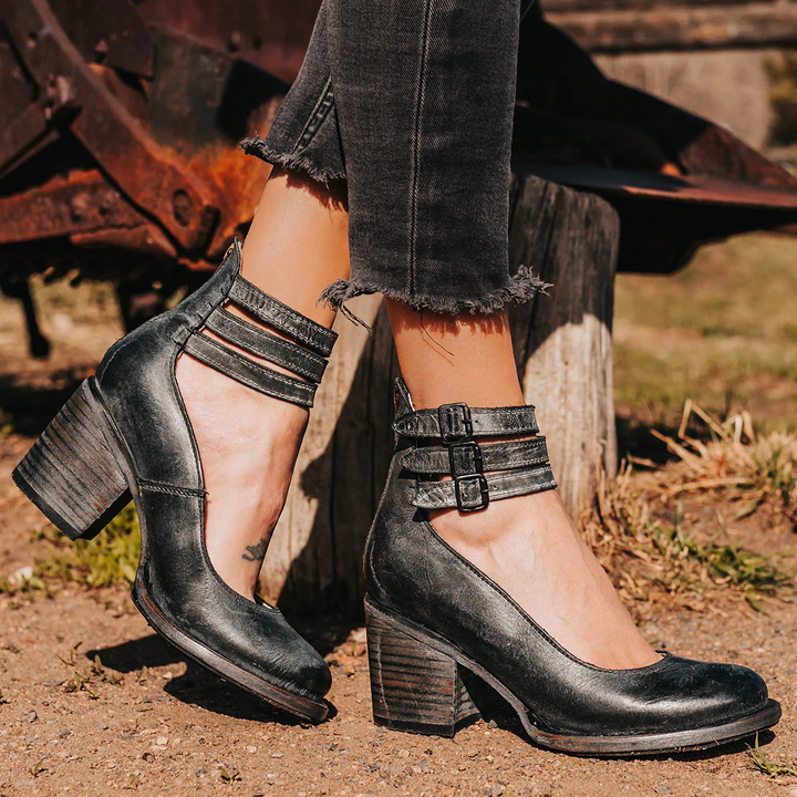 Georgette | Sandales à talon triple boucle