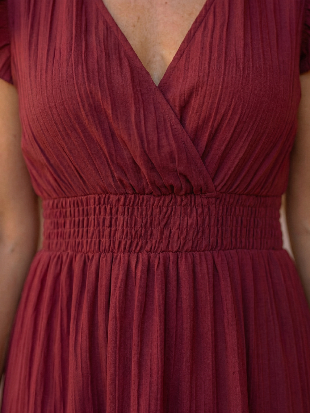 Maria | Vestido Maxi Cruzado con Manga Volante