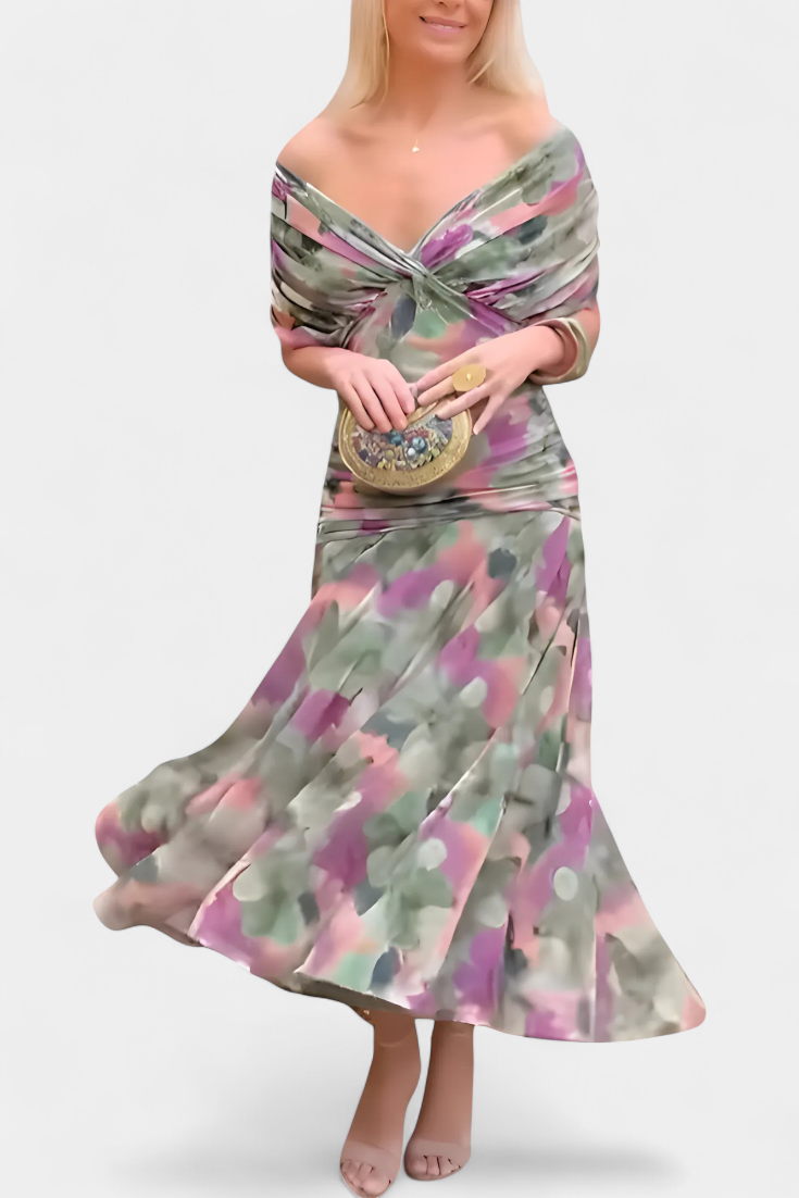Martina | Vestido Largo Floral con Escote en V