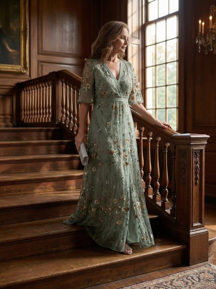 Céline | Robe maxi fleurie à encolure halter