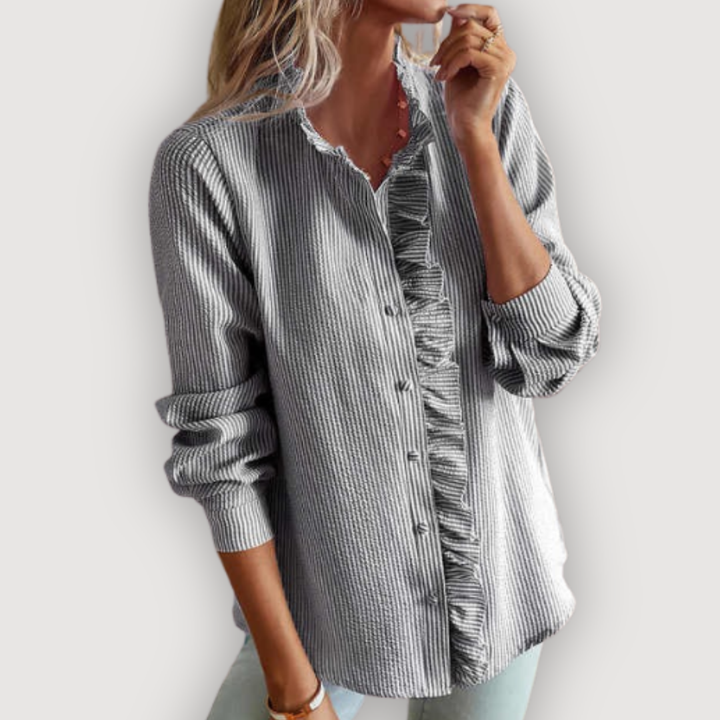CLARA – RUFFLE TRIM BLOUSE
