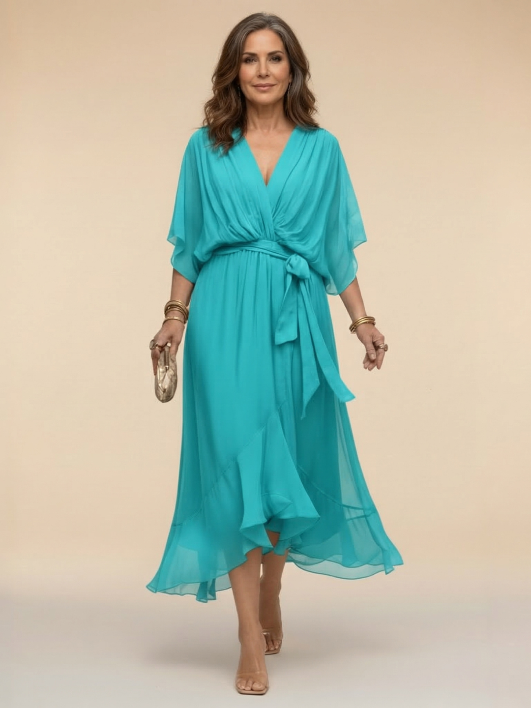 Sandra | Vestido de Chiffon con Escote en V