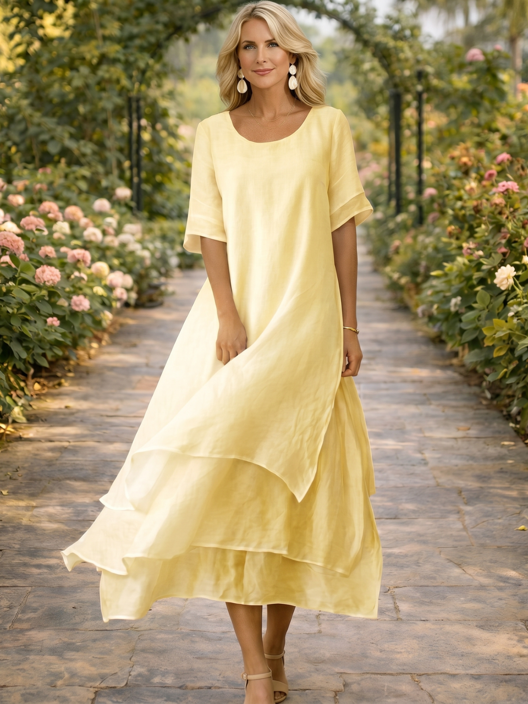 Manon | Robe maxi fluide à volants
