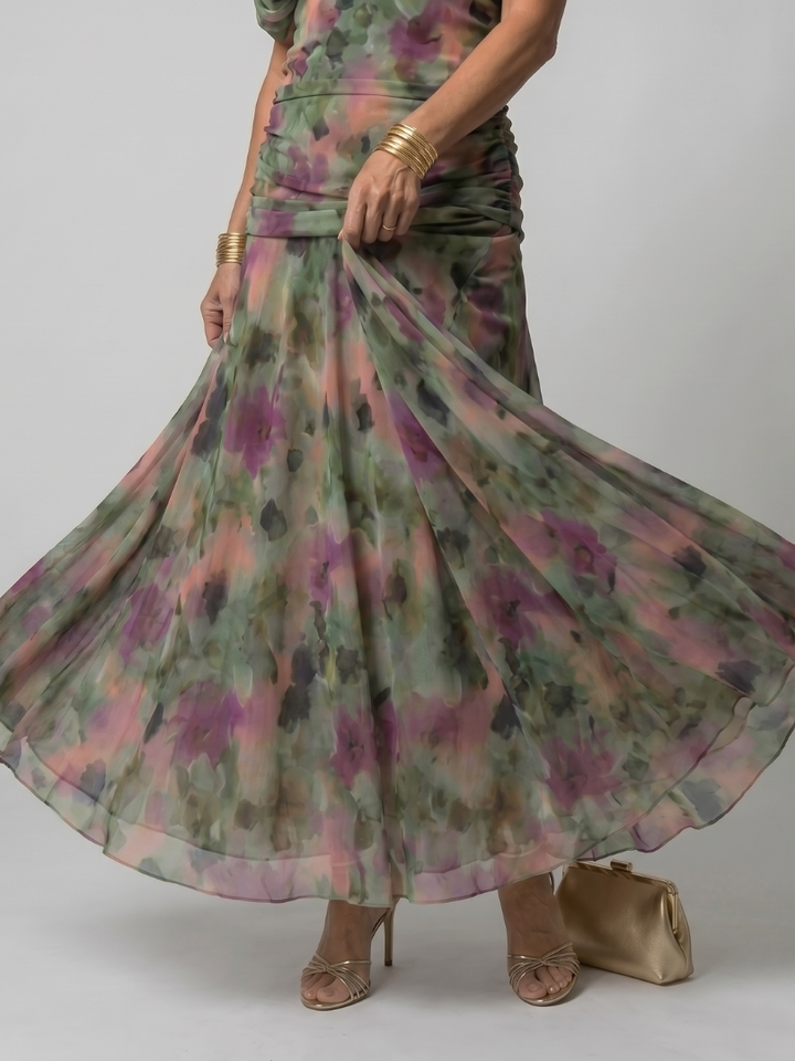 Annie | Robe Midi Décontractée à Épaule Dénudée