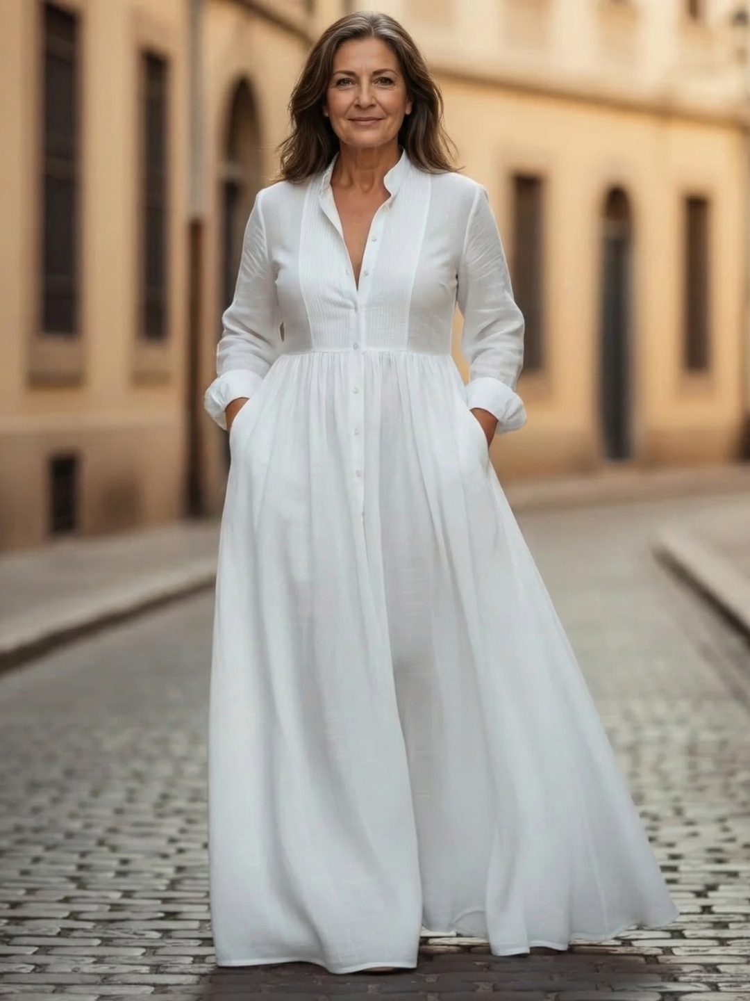 Esther | Vestido Maxi con Botones Frontal Fluidos