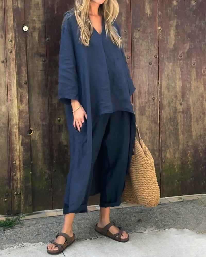 Ivy | Women's co-ord set with loose-fitting top and straight trousers