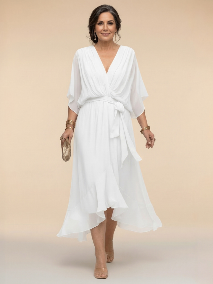 Sandra | Vestido de Chiffon con Escote en V