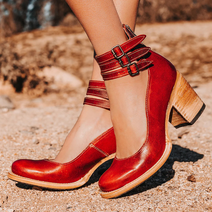 Pauline | Sandales à talon triple boucle