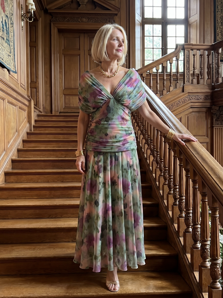 Annie | Robe Midi Décontractée à Épaule Dénudée