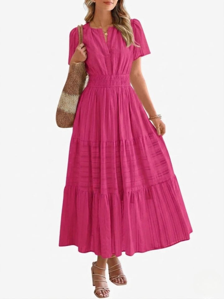 Elara | Boho A-Line Maxi Dress with V-Neck & Flowing Fit